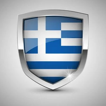 EPS10 Vector Patriotic shield with flag of Greece. EPS10 Vector Patriotic ... Stock Photos