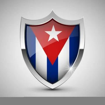 EPS10 Vector Patriotic shield with flag of Cuba. EPS10 Vector Patriotic sh... Stock Photos