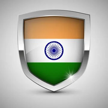 EPS10 Vector Patriotic shield with flag of India. EPS10 Vector Patriotic s... Stock Photos