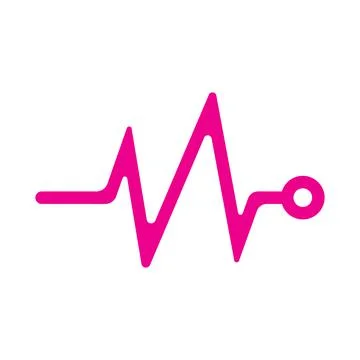 Eps10 vector pink Heart beat monitor pulse icon isolated on white background Illustrazione stock