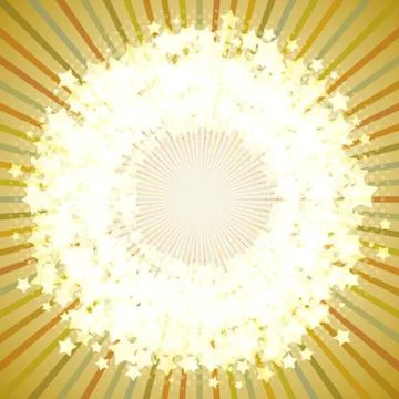 Eps10 vector star shining round frame on a retro background. Stock Illustration