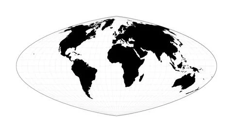 EPS10 Vector World Map. Boggs eumorphic projection. Plan world geographical.. Stock-Illustration
