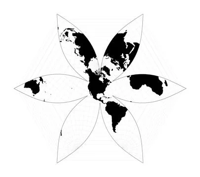 EPS10 Vector World Map. The U.S.-centric Gingery world projection. Plain ge.. Stock Illustration