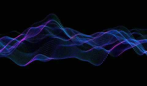 EPS10. Wave of particles. Abstract background with a dynamic wave . Big data. Stock Illustration