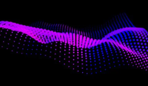 EPS10. Wave of particles. Abstract background with a dynamic wave . Big data. Stock Illustration