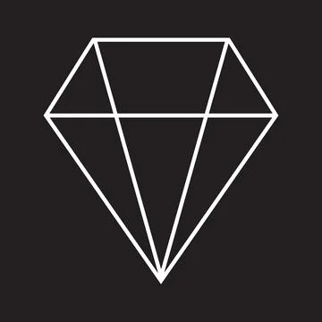 Eps10 white vector diamond line icon in simple flat trendy style isolated on Stock Illustration