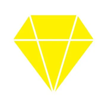 Eps10 yellow vector diamond icon in simple flat trendy style isolated on whi Stock Illustration