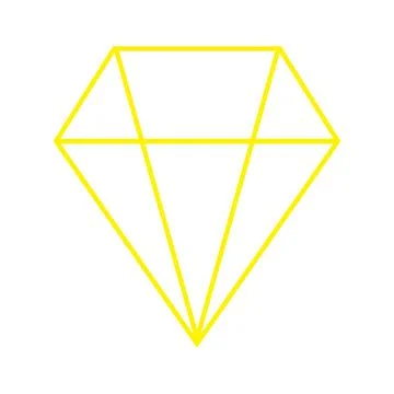 Eps10 yellow vector diamond line icon in simple flat trendy style isolated o Stock Illustration