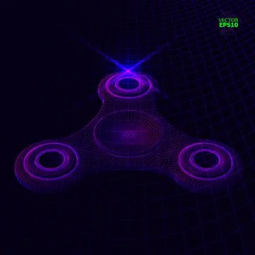EPS10.3d perspective Vector of an illustration of the fidget spinner flying o Stock Illustration