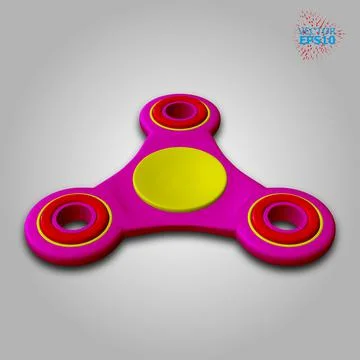 EPS10.3d Perspective Vector illustration of a fidget spinner isolated on whit Stock Illustration