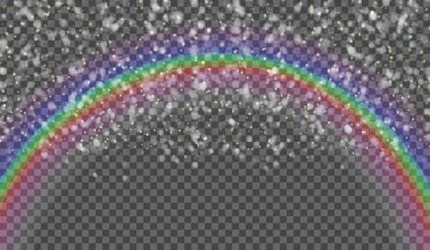 Eps10.Blurred drops on the background of the rainbow. Transparent background. Stock Illustration