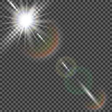 Eps10.Vector transparent sunlight special lens flare light effect. Stock Illustration