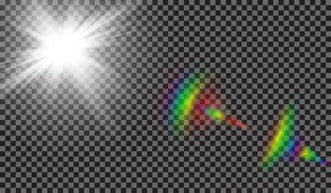 Eps10.Vector transparent sunlight special lens flare light effect. Stock Illustration