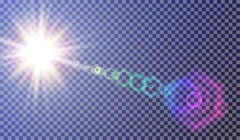 Eps10.Vector transparent sunlight special lens flare light effect. Stock Illustration