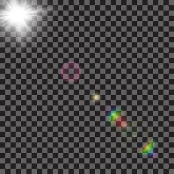 Eps10.Vector transparent sunlight special lens flare light effect. Stock Illustration