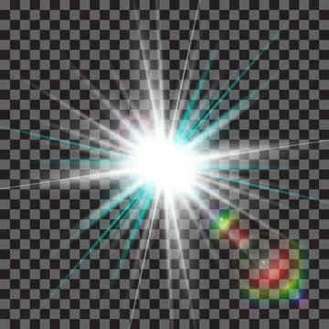 Eps10.Vector transparent sunlight special lens flare light effect. Stock Illustration