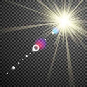 Eps10.Vector transparent sunlight special lens flare light effect. Stock Illustration