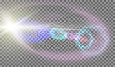 Eps10.Vector transparent sunlight special lens flare light effect. Stock Illustration