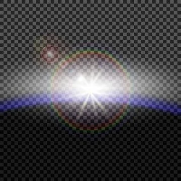 Eps10.Vector transparent sunlight special lens flare light effect. Stock Illustration