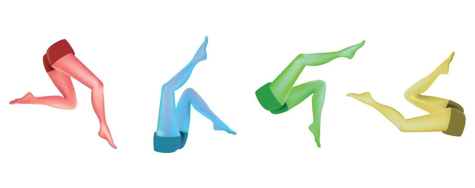Eps8 set of gradient mesh realistic woman legs - illustration Stock Illustration