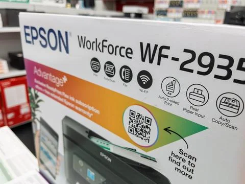 Epson WorkForce WF-2930 Printer: Features and Specifications Stock Photos