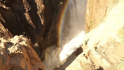 Epupa Falls Waterfall in Namibia. Stock Footage 123416005