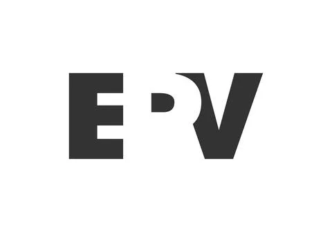EPV logo design. Initial letter E P V bold font style for tech startups, co.. Stock Illustration