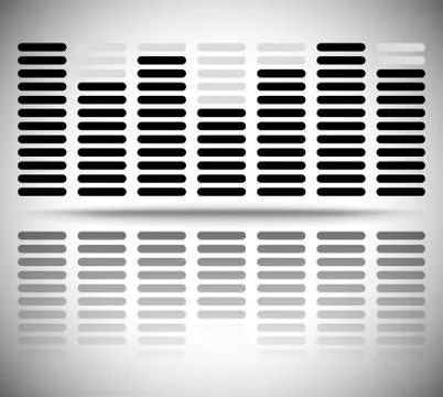 Eq, equalizer with bars. Editable vector illustration. Stock Illustration