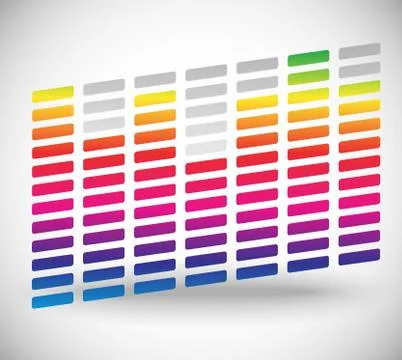 Eq, equalizer with bars. Editable vector illustration. Stock Illustration