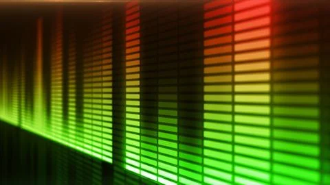 Eq, equalizer scale with reflection and chart, 3d on dark background Stock Illustration