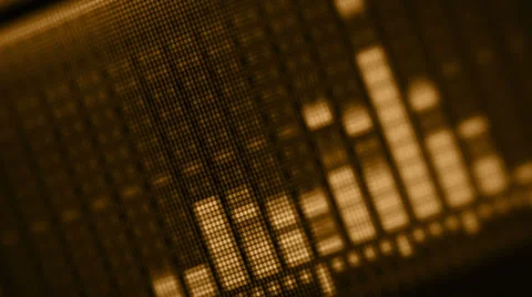 Eq on the lcd screen close-up in golden tones Video stock 29674435