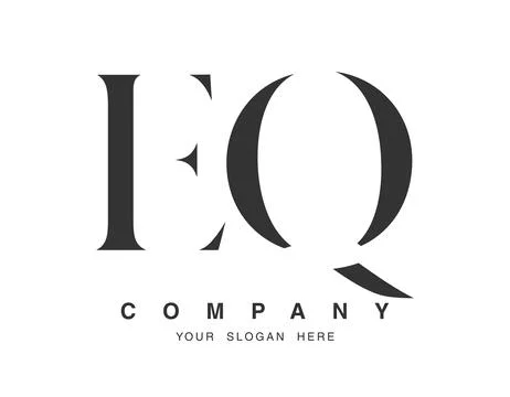 EQ logo design. Initial letter e and q serif font style. Creative classic c.. Stock Illustration