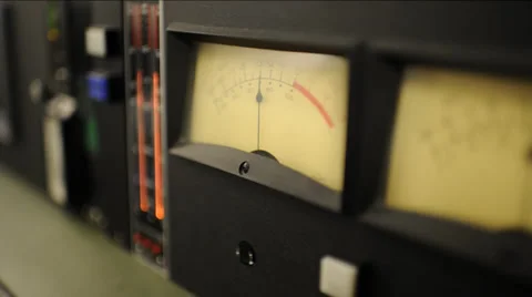 EQ Meter at a recording studio Stock Footage 36928420