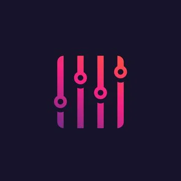 Eq, slider bar icon Stock Illustration