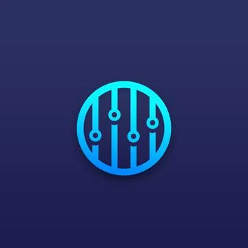 Eq, slider bar round icon for apps Stock Illustration