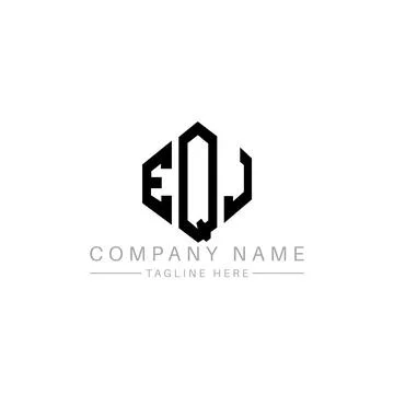 EQJ letter logo design with polygon shape. EQJ polygon and cube shape logo .. Stock Illustration