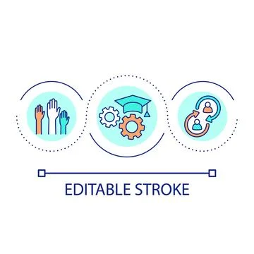Equal academic opportunities loop concept icon Stock Illustration