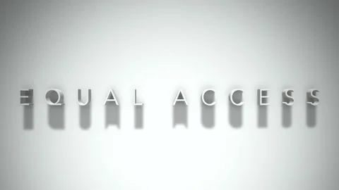 Equal access 3D title animation with shadows on a white background Stock Footage 297817041