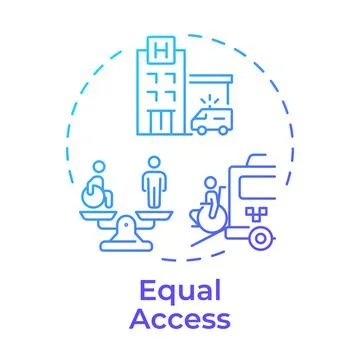 Equal access blue gradient concept icon Illustrazione stock