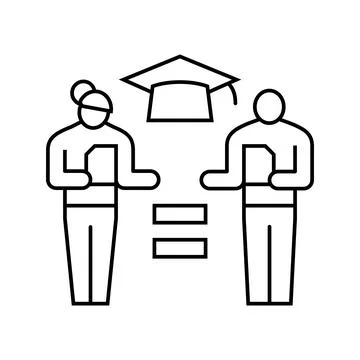 Equal access education line icon vector illustration Illustrazione stock