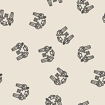 Equal access education line seamless pattern 库存插图