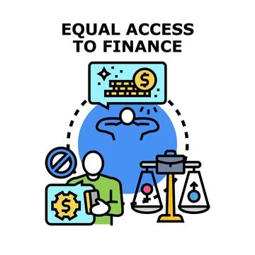 Equal access to finance concept with gender equality Stock Illustration