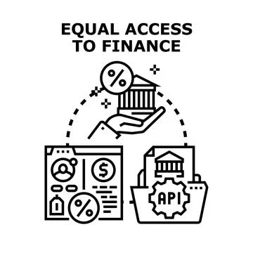 Equal access to finance vector concept illustrating financial services Stock Illustration