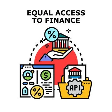 Equal access to finance vector concept illustrating financial services イラスト素材