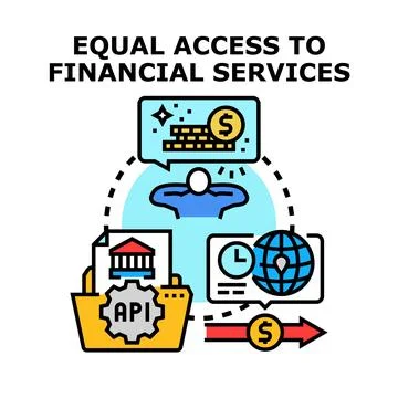 Equal access to global financial services concept Stock Illustration