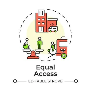 Equal access multi color concept icon Stock Illustration