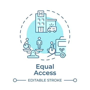 Equal access soft blue concept icon Stock Illustration