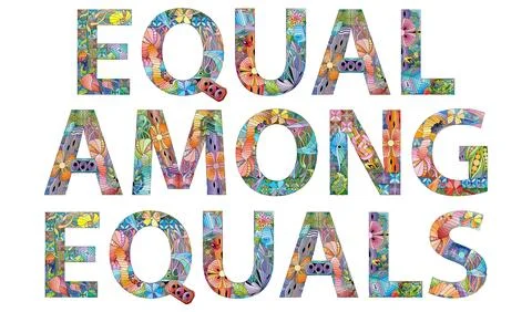 EQUAL AMONG EQUALS hand drawn modern design vector illustration. 스톡 일러스트