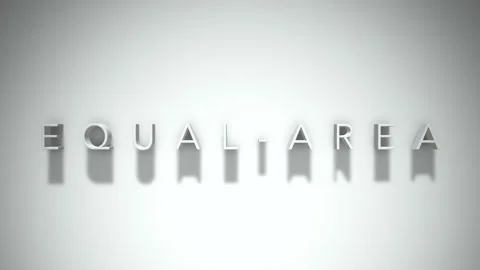 EQUAL-AREA 3D title animation with shadows on a white background Stock Footage 296801136