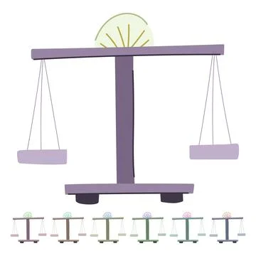 Equal balance scale vector cartoon graphic Stock Illustration